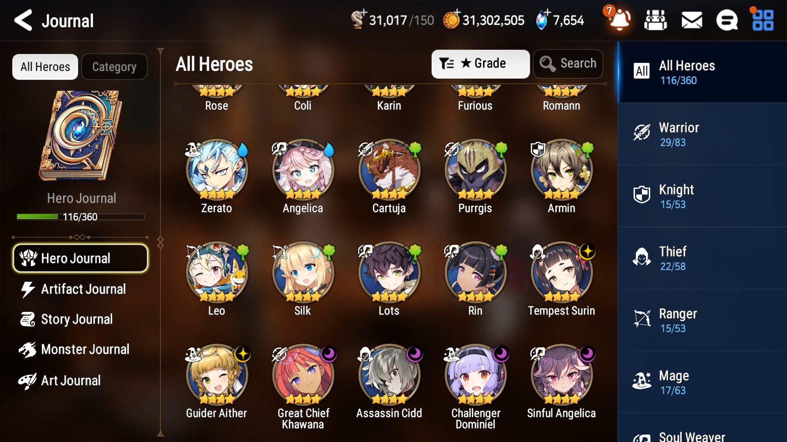[Global] Epic 7 Seven 3ML 1LIM Diene Lone Crescent Bellona Briar Witch Iseria Ken + 48ML pulls + 20 Speed + Name Starter Account-Mobile Games Starter