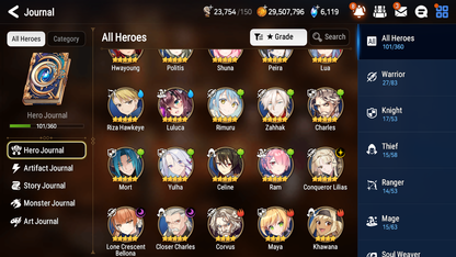 [GLOBAL] Epic 7 Seven 3ML 1LIM Lone Crescent Conqueror Lilias Closer Charles Rimuru + ML pulls + 20 Speed + Name Starter Account-Mobile Games Starter