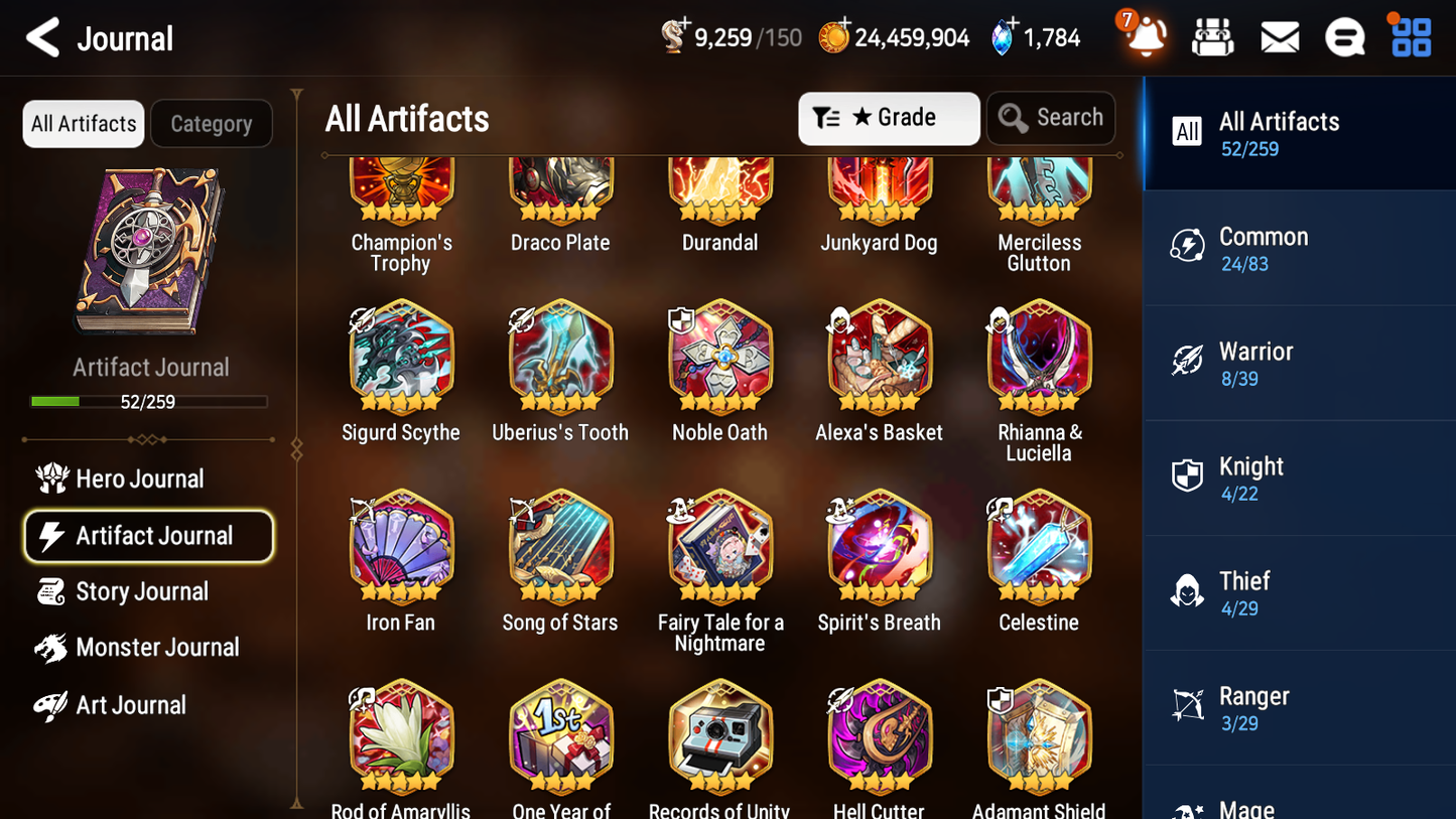 [GLOBAL] Epic 7 Seven 3ML 1LIM Luna Sage Baal Silver Blade Aramintha + ML Mystics Pulls Aged + 20 Speed Starter Account-Mobile Games Starter