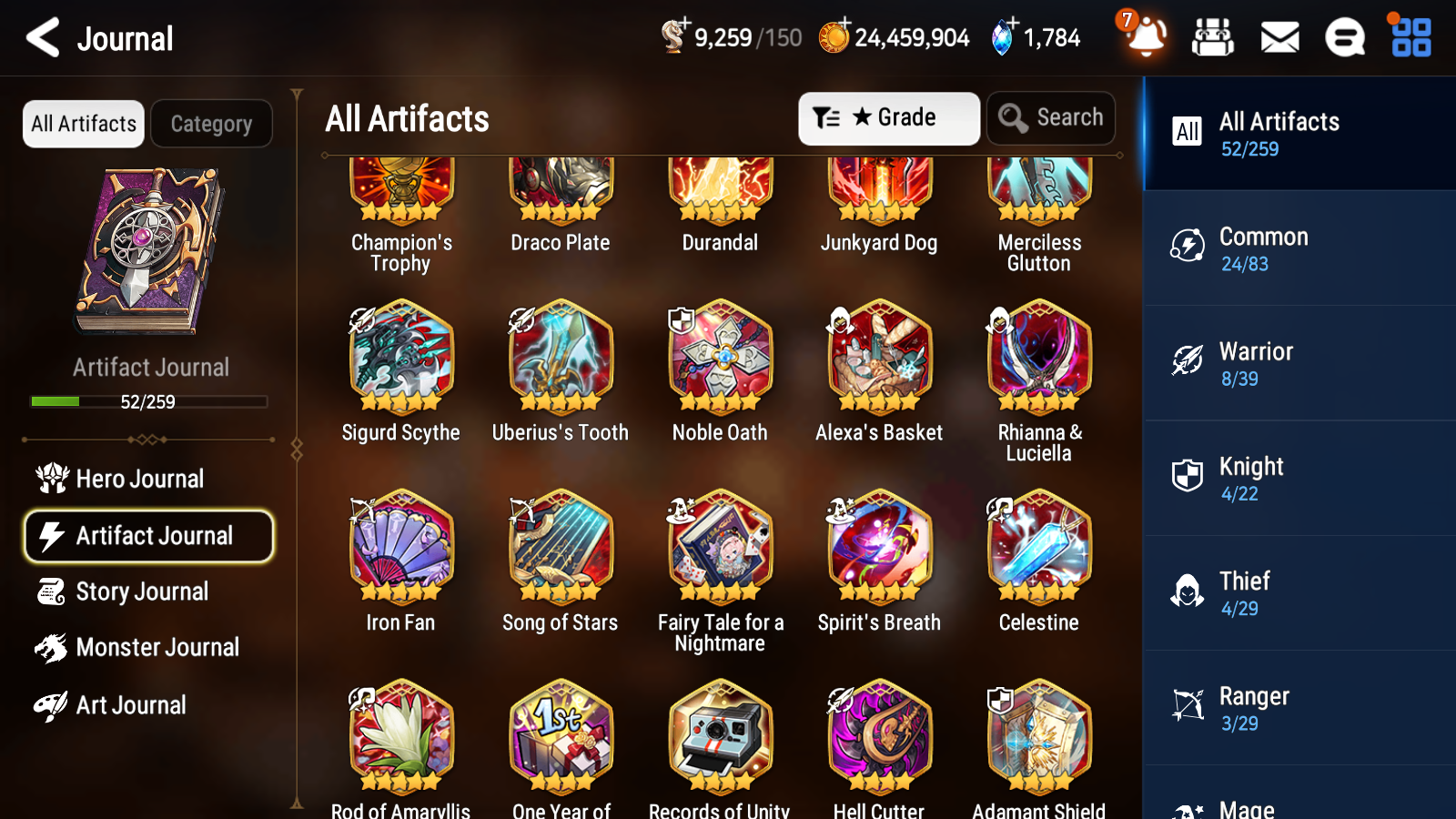 [GLOBAL] Epic 7 Seven 3ML 1LIM Luna Sage Baal Silver Blade Aramintha + ML Mystics Pulls Aged + 20 Speed Starter Account-Mobile Games Starter