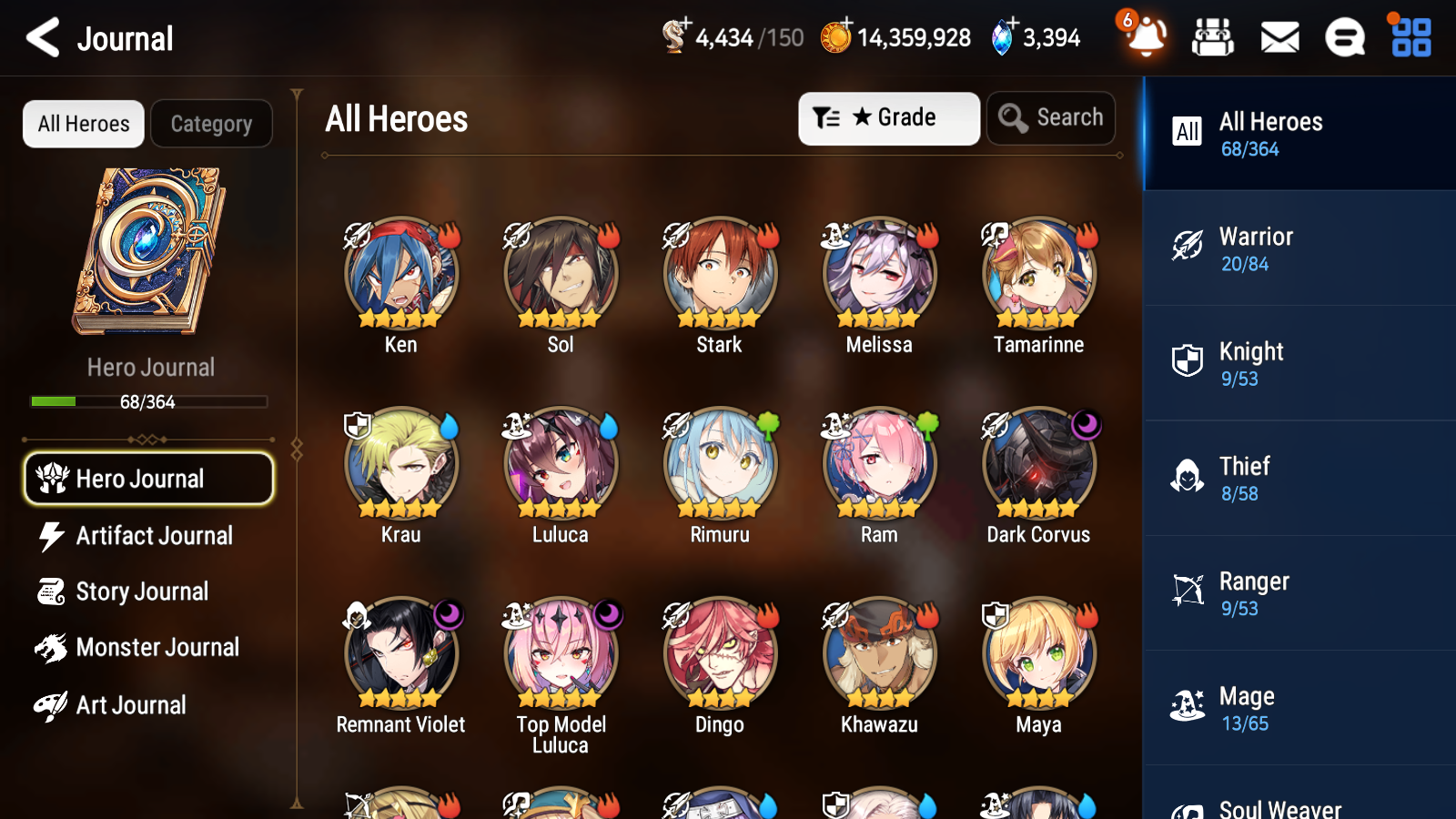 [GLOBAL] Epic 7 Seven 3ML 1LIM Rimuru Remnant Violet Top Model Luluca Dark Corvus + ML Pulls + 20 Speed + Name Starter Account-Mobile Games Starter