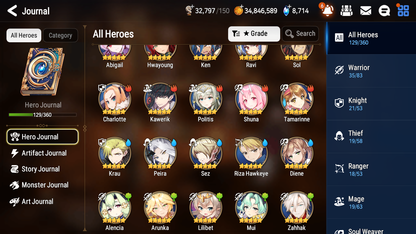 [GLOBAL] Epic 7 Seven 3ML 1LIM Sea Phantom Politis Belian Eternal Wanderer Ludwig Diene + 51ML pulls +20 Speed + Name Starter Account-Mobile Games Starter