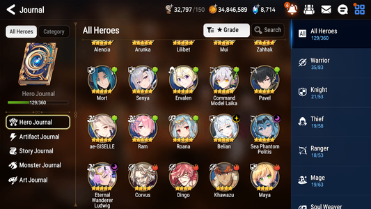 [GLOBAL] Epic 7 Seven 3ML 1LIM Sea Phantom Politis Belian Eternal Wanderer Ludwig Diene + 51ML pulls +20 Speed + Name Starter Account-Mobile Games Starter