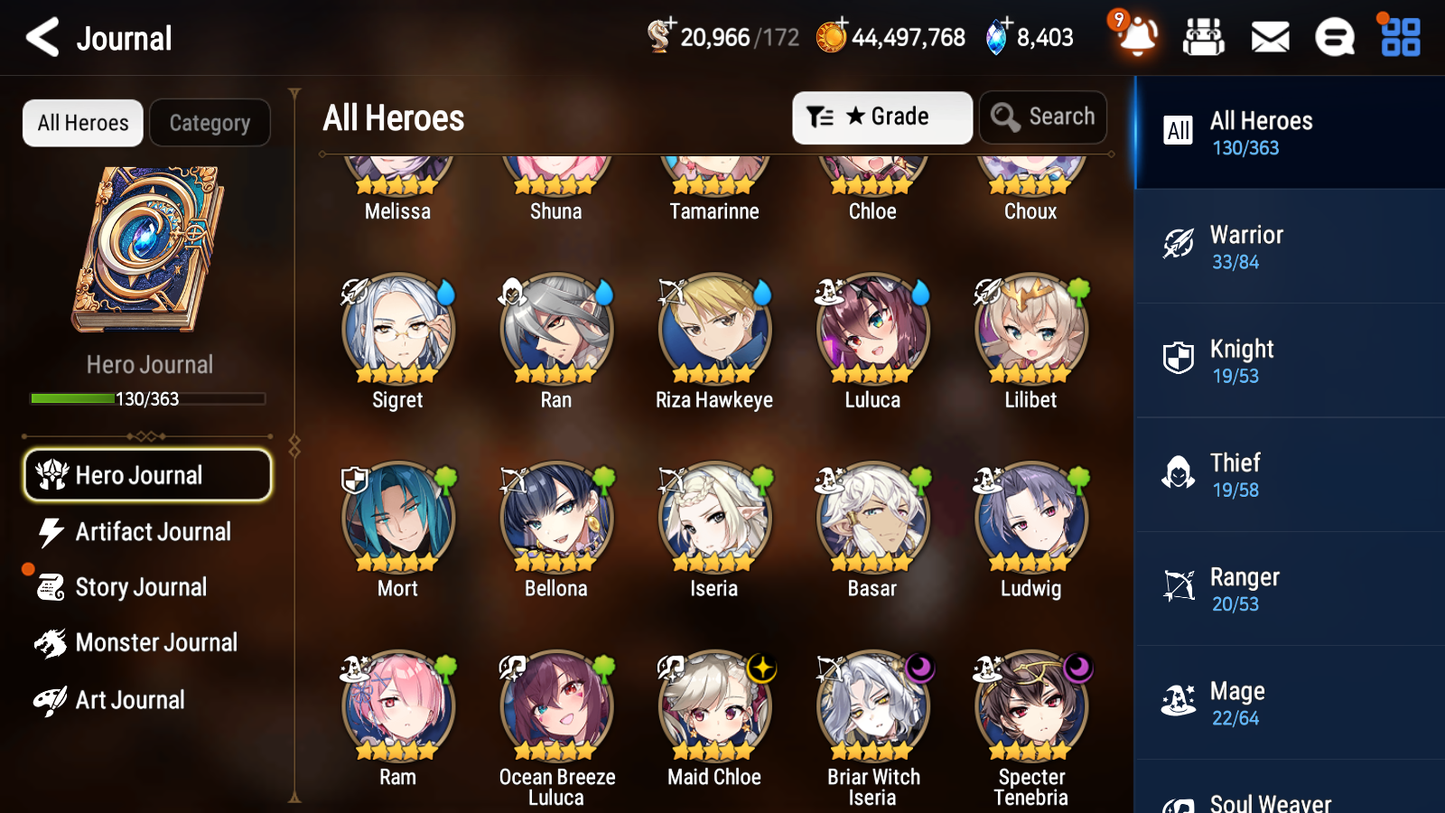 [GLOBAL] Epic 7 Seven 3ML 1LIM Specter Tenebria Maid Chloe Briar Witch Iseria Ocean Breeze Luluca + ML pulls + 20 Speed + Name Starter Account-Mobile Games Starter