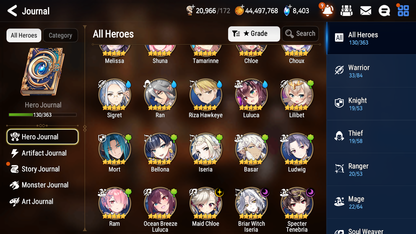 [GLOBAL] Epic 7 Seven 3ML 1LIM Specter Tenebria Maid Chloe Briar Witch Iseria Ocean Breeze Luluca + ML pulls + 20 Speed + Name Starter Account-Mobile Games Starter