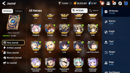 [GLOBAL] Epic 7 Seven 3ML 2LIM Belian Lionheart Cermia Little Queen Charlotte Rimuru Jack Moon Bunny + ML pulls + 20 Speed + Name Starter Account-Mobile Games Starter