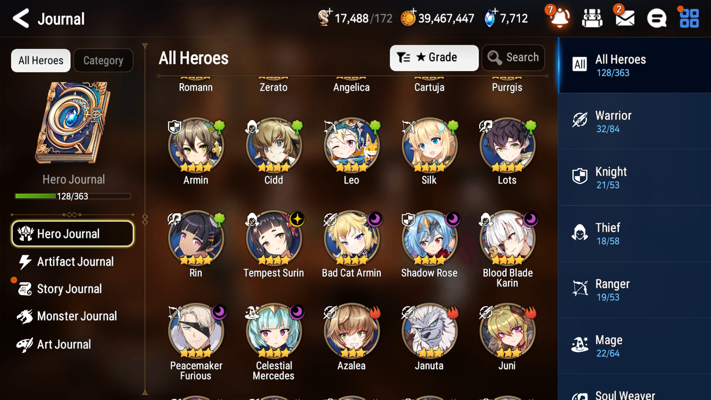[GLOBAL] Epic 7 Seven 3ML 2LIM Frieren+Artifact + Laia Fallen Cecilia Martial Artist Ken + 39ML Pulls 2000Mystics+ 20 Speed +Name Starter Account-Mobile Games Starter