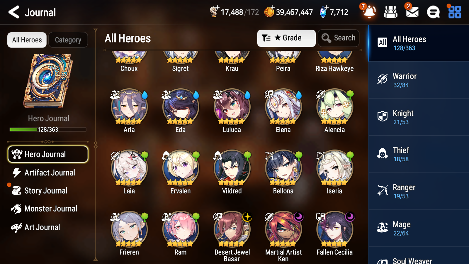 [GLOBAL] Epic 7 Seven 3ML 2LIM Frieren+Artifact + Laia Fallen Cecilia Martial Artist Ken + 39ML Pulls 2000Mystics+ 20 Speed +Name Starter Account-Mobile Games Starter