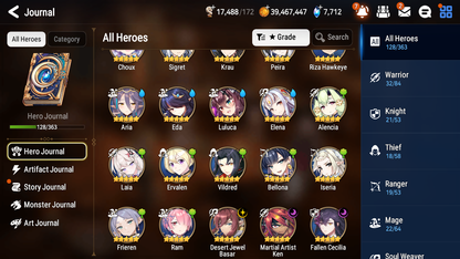 [GLOBAL] Epic 7 Seven 3ML 2LIM Frieren+Artifact + Laia Fallen Cecilia Martial Artist Ken + 39ML Pulls 2000Mystics+ 20 Speed +Name Starter Account-Mobile Games Starter