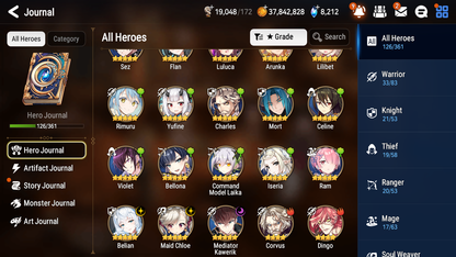 [GLOBAL] Epic 7 Seven 3ML 2LIM Maid Chloe Belian Mediator Kawerik Rimuru Jack + ML pulls mystics + 20 Speed + Name Starter Account-Mobile Games Starter