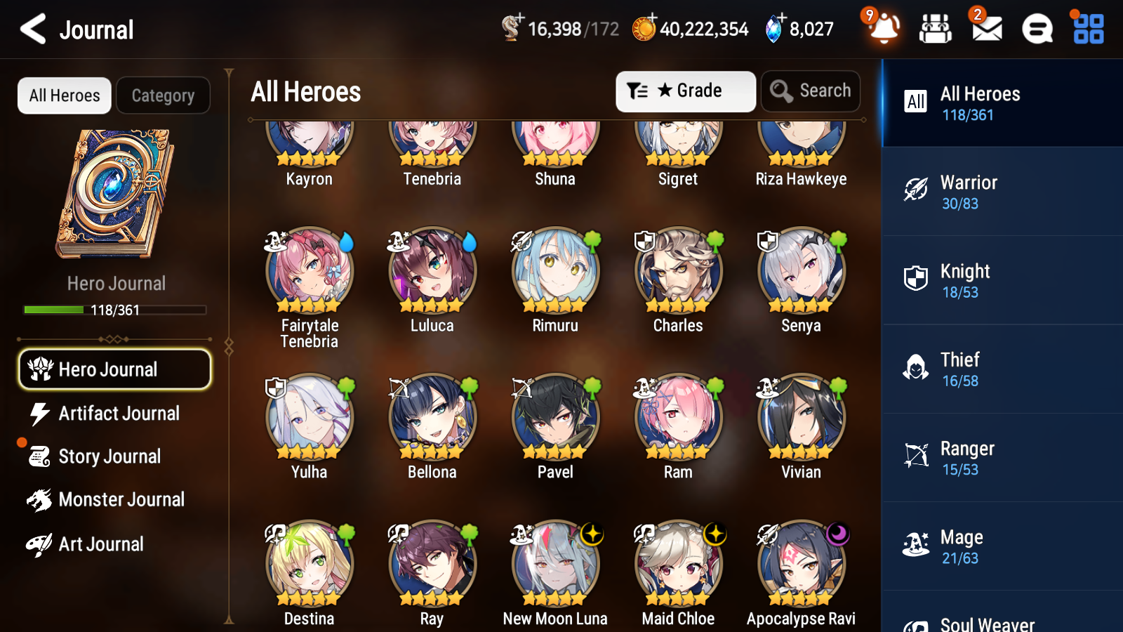[GLOBAL] Epic 7 Seven 3ML 2LIM Rimuru Fairytale Tenebria Maid Chloe New Moon Luna Apocalypse Ravi+ ML pulls + 20 Speed + Name Starter Account-Mobile Games Starter