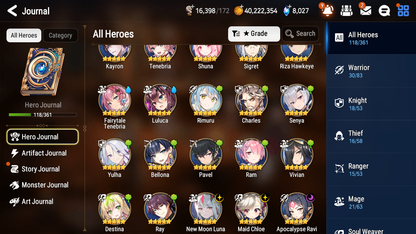 [GLOBAL] Epic 7 Seven 3ML 2LIM Rimuru Fairytale Tenebria Maid Chloe New Moon Luna Apocalypse Ravi+ ML pulls + 20 Speed + Name Starter Account-Mobile Games Starter