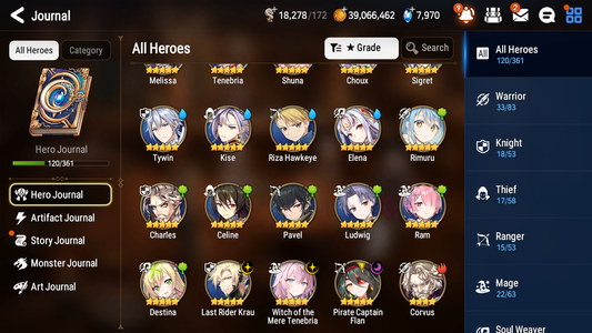 [GLOBAL] Epic 7 Seven 3ML 2LIM Witch of the Mere Tenebria Last Rider Krau Pirate Captan Flan Rimuru Jack Angel Angelica + ML pulls + 20 Speed + Name Starter Account-Mobile Games Starter