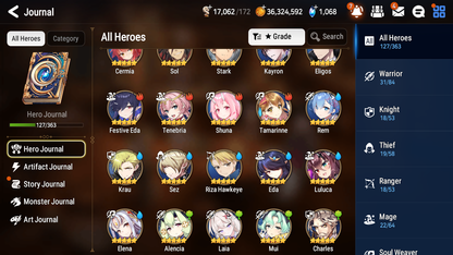 [GLOBAL] Epic 7 Seven 3ML 3LIM Laia Specter Tenebria Astromancer Elena DJ Basar Rem Festive Eda + ML pulls + 20 Speed + Name Starter Account-Mobile Games Starter