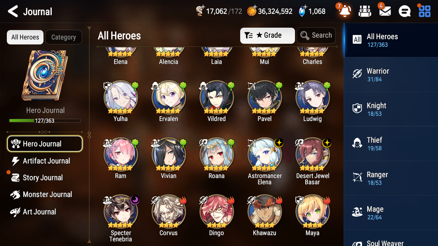 [GLOBAL] Epic 7 Seven 3ML 3LIM Laia Specter Tenebria Astromancer Elena DJ Basar Rem Festive Eda + ML pulls + 20 Speed + Name Starter Account-Mobile Games Starter