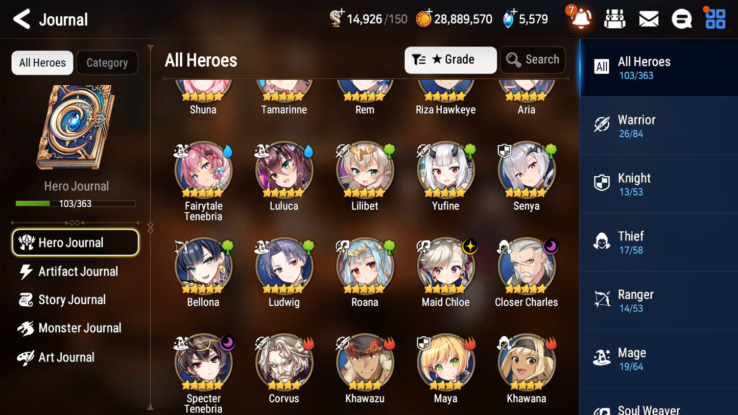 [GLOBAL] Epic 7 Seven 3ML 3LIM Rem Fairytale Specter Tenebria Maid Chloe Roy + ML pulls + 20 Speed + Name Starter Account-Mobile Games Starter