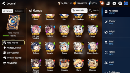 [GLOBAL] Epic 7 Seven 3ML 3LIM Rem Fairytale Specter Tenebria Maid Chloe Roy + ML pulls + 20 Speed + Name Starter Account-Mobile Games Starter