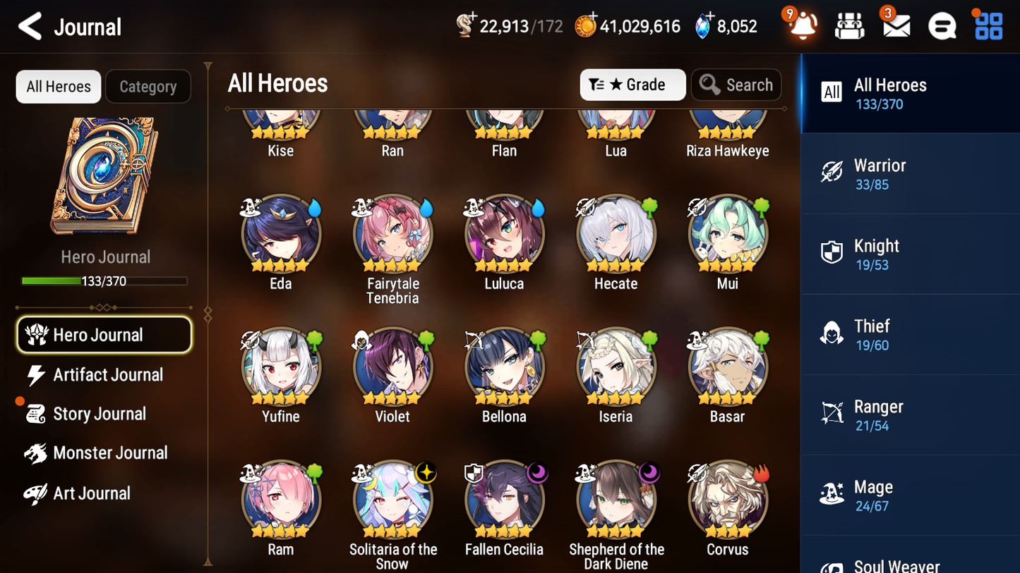 [GLOBAL] Epic 7 Seven 3ML 3LIM Shepherd of the Dark Diene Fairytale Tenebria Rem Fallen Cecilia Solitaria + ML pulls + 20 Speed + Name Starter Account-Mobile Games Starter