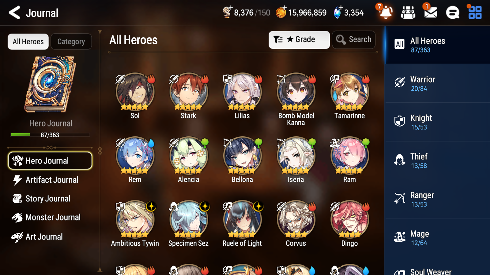 [GLOBAL] Epic 7 Seven 3ML Ambitious Tywin Rem Specimen Sez + ML pulls + 20 Speed + Name Starter Account-Mobile Games Starter