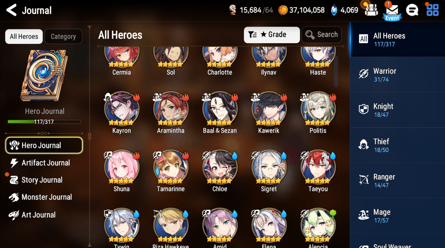 [Global] Epic 7 Seven 3ML Amid Conqueror Lilias Judge Kise Commander Pavel Angel of Light Angelica+Name Starter Account-Mobile Games Starter