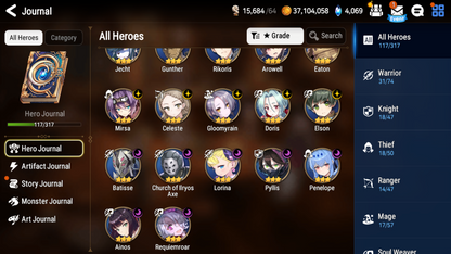 [Global] Epic 7 Seven 3ML Amid Conqueror Lilias Judge Kise Commander Pavel Angel of Light Angelica+Name Starter Account-Mobile Games Starter