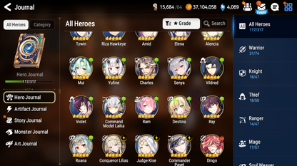 [Global] Epic 7 Seven 3ML Amid Conqueror Lilias Judge Kise Commander Pavel Angel of Light Angelica+Name Starter Account-Mobile Games Starter