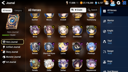 [Global] Epic 7 Seven 3ML Arbiter Vildred Silver Blade Aramintha Solitaria of the Snow + pulls + Name Starter Account-Mobile Games Starter