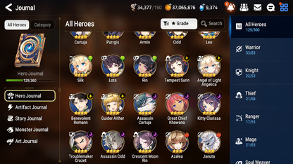 [GLOBAL] Epic 7 Seven 3ML Belian Zio Commander Pavel Benimaru + 55ML pulls +20 Speed +Name Starter Account-Mobile Games Starter