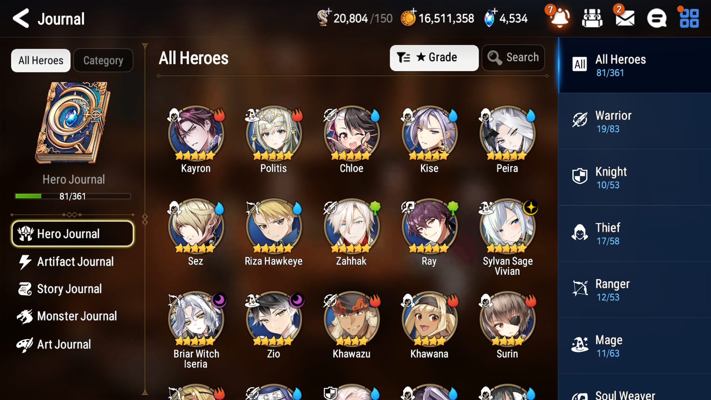 [GLOBAL] Epic 7 Seven 3ML Briar Witch Iseria Zio Sylvan Sage Vivian + ML pulls + 20 Speed + Name Starter Account-Mobile Games Starter