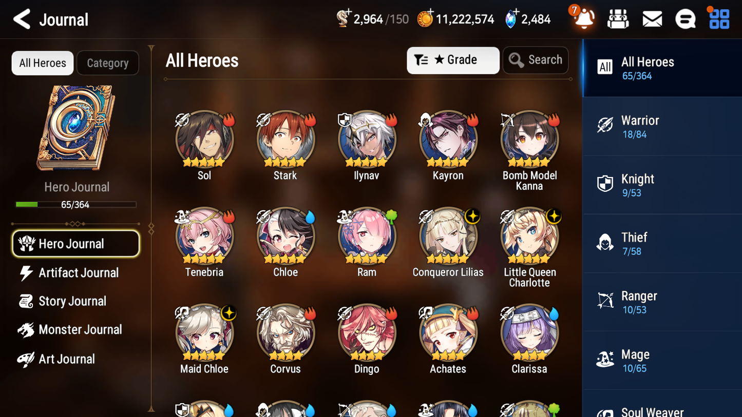 [GLOBAL] Epic 7 Seven 3ML Conqueror Lilias Maid Chloe Little Queen Charlotte + ML Pulls + 20 Speed + Name Starter Account-Mobile Games Starter