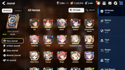 [GLOBAL] Epic 7 Seven 3ML Conqueror Lilias Maid Chloe Little Queen Charlotte + ML Pulls + 20 Speed + Name Starter Account-Mobile Games Starter