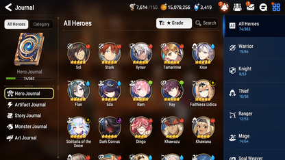 [GLOBAL] Epic 7 Seven 3ML Faithless Lidica Solitaria of Snow Dark Corvus + ML pulls + 20 Speed + Name Starter Account-Mobile Games Starter