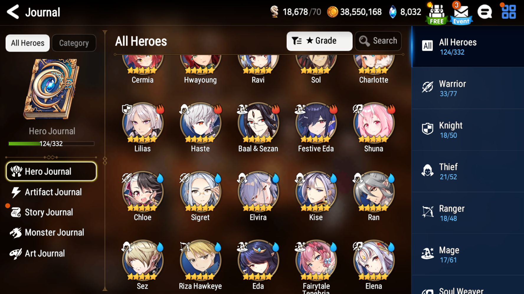 [Global] Epic 7 Seven 3ML Lionheart Cermia Arbiter Vildred Apocalypse Ravi Fairytale Tenebria + ML pulls+Name Starter Account-Mobile Games Starter