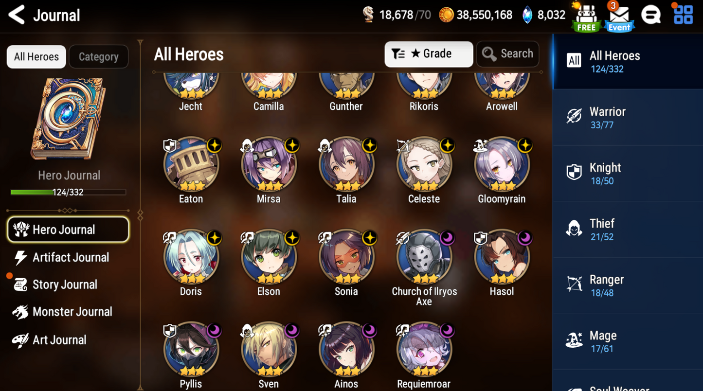 [Global] Epic 7 Seven 3ML Lionheart Cermia Arbiter Vildred Apocalypse Ravi Fairytale Tenebria + ML pulls+Name Starter Account-Mobile Games Starter