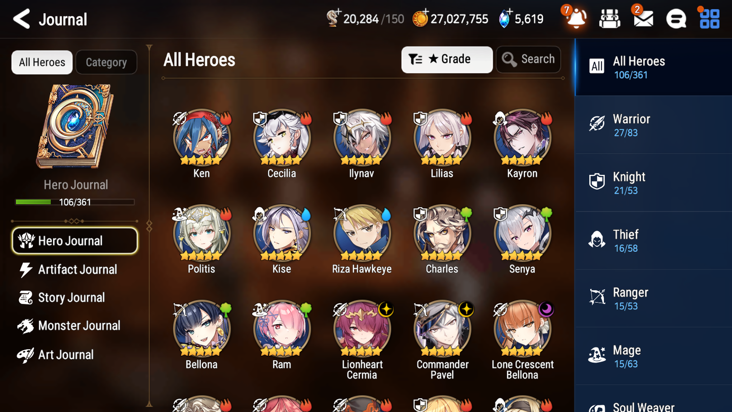 [GLOBAL] Epic 7 Seven 3ML Lone Crescent Bellona Commander Pavel+ ML pulls + 20 Speed + Name Starter Account-Mobile Games Starter