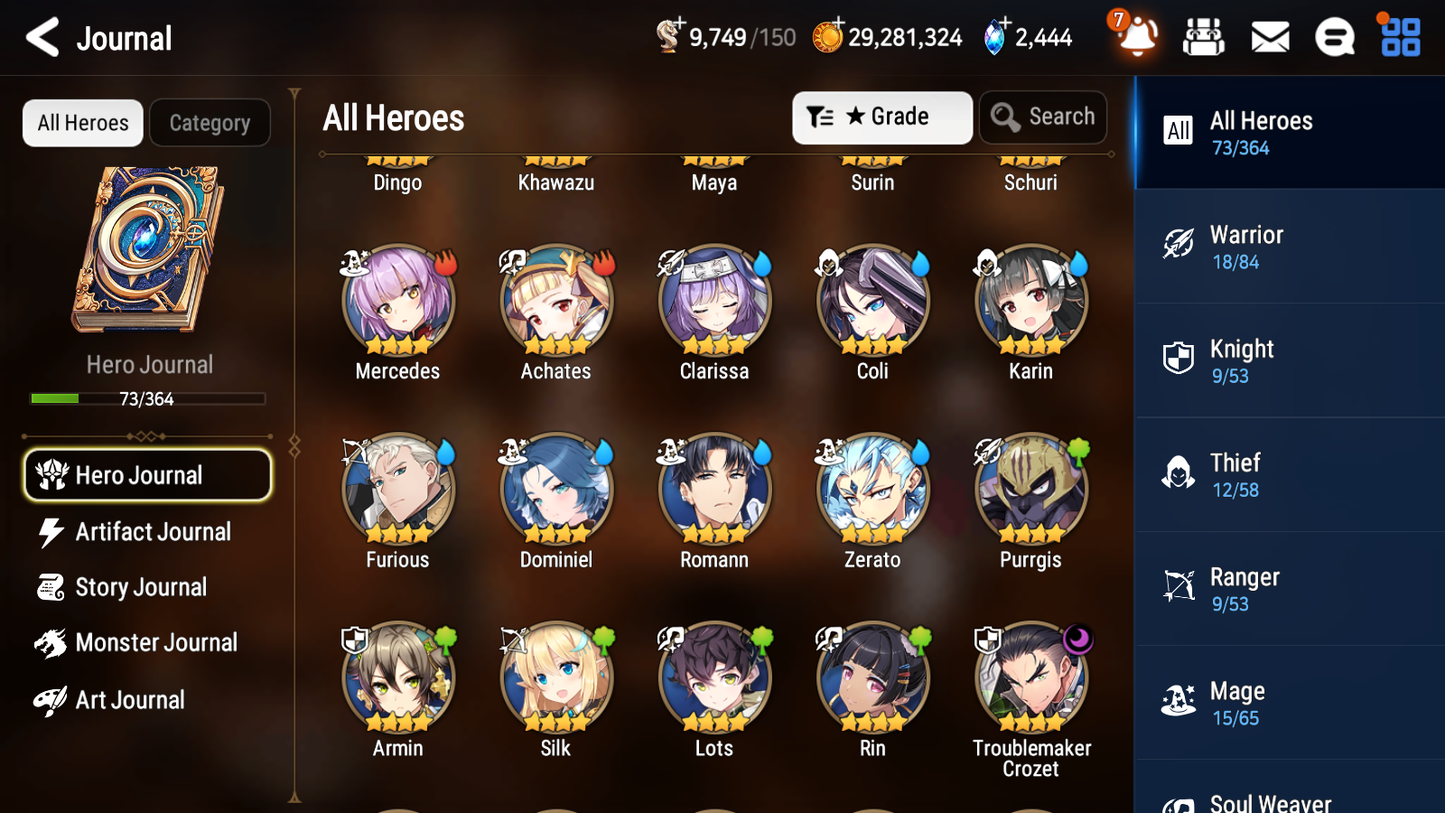 [GLOBAL] Epic 7 Seven 3ML Maid Chloe Fallen Cecilia Specter Tenebria + ML Mystics Pulls + 20 Speed Aged Starter Account-Mobile Games Starter