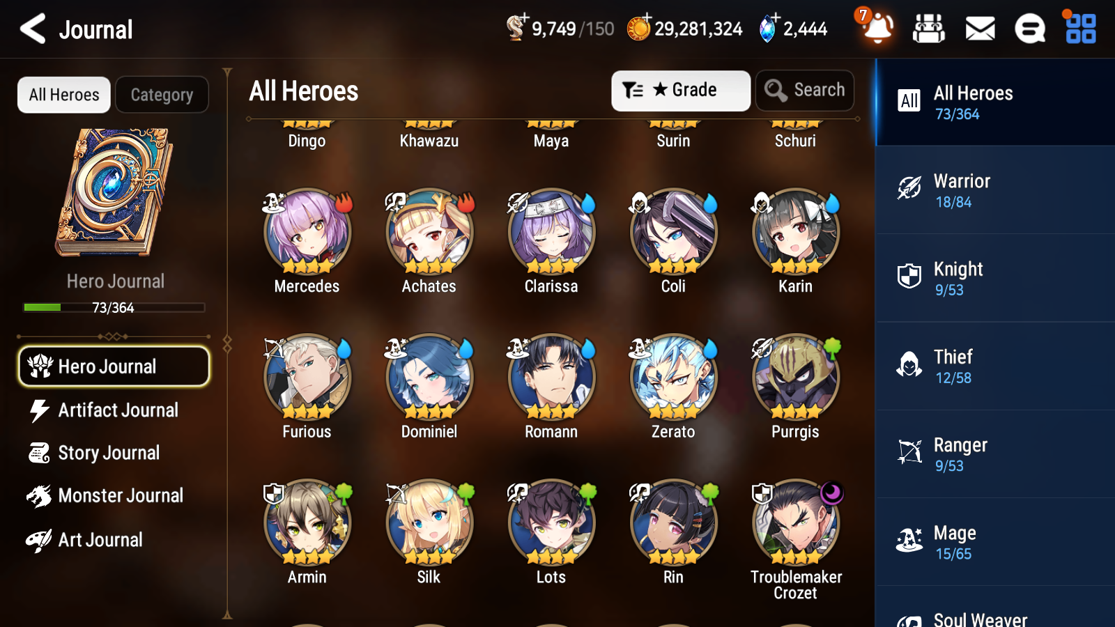 [GLOBAL] Epic 7 Seven 3ML Maid Chloe Fallen Cecilia Specter Tenebria + ML Mystics Pulls + 20 Speed Aged Starter Account-Mobile Games Starter