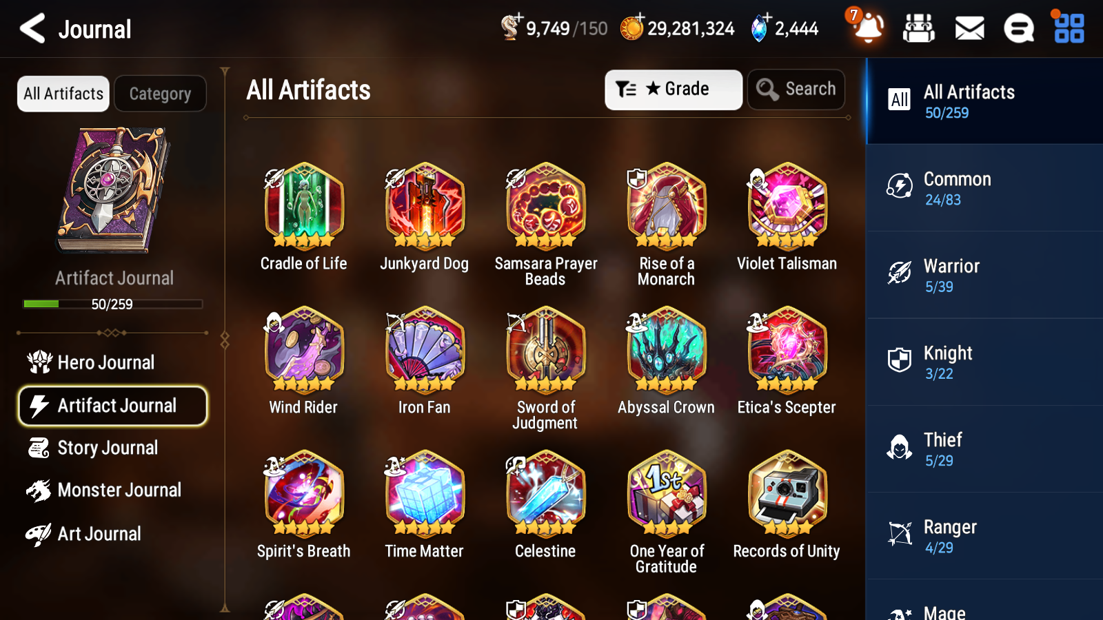 [GLOBAL] Epic 7 Seven 3ML Maid Chloe Fallen Cecilia Specter Tenebria + ML Mystics Pulls + 20 Speed Aged Starter Account-Mobile Games Starter