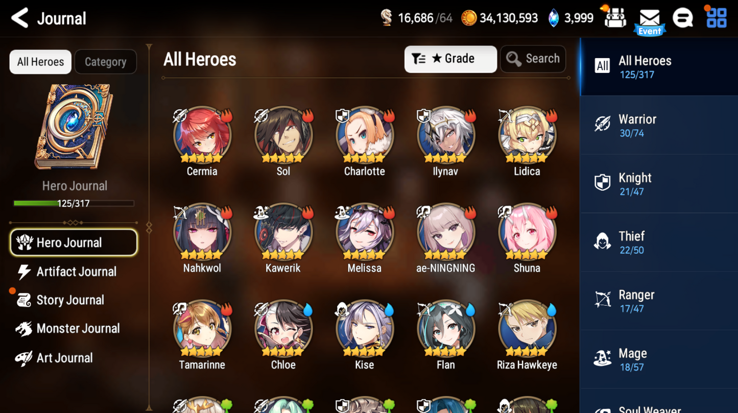 [Global] Epic 7 Seven 3ML Navy Captain Landy Fallen Cecilia Closer Charles +ML Mystics summon + Name Starter Account-Mobile Games Starter