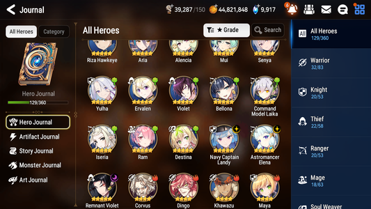 [GLOBAL] Epic 7 Seven 3ML Navy Captain Landy Remnant Violet Astromancer Elena + 57ML pulls +20 Speed Name Starter Account-Mobile Games Starter
