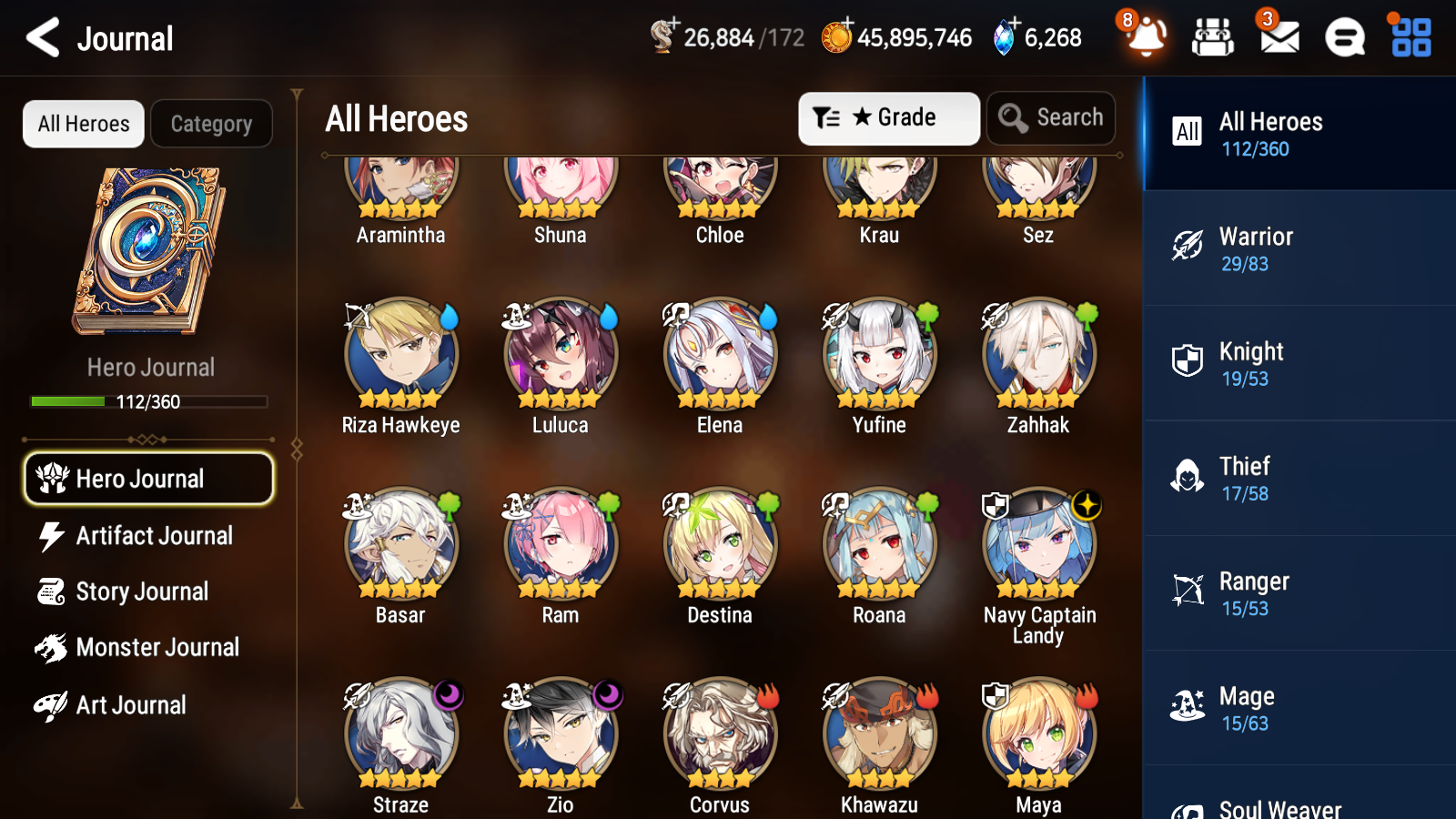 [GLOBAL] Epic 7 Seven 3ML Navy Captain Landy Zio Straze + ML pulls + 20 Speed Starter Account-Mobile Games Starter