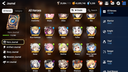 [GLOBAL] Epic 7 Seven 3ML Navy Captain Landy Zio Straze + ML pulls + 20 Speed Starter Account-Mobile Games Starter