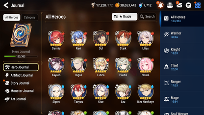 [GLOBAL] Epic 7 Seven 3ML New Moon Luna Briar Witch Iseria Judge Kise Rimuru + ML pulls + 20 Speed + Name Starter Account-Mobile Games Starter