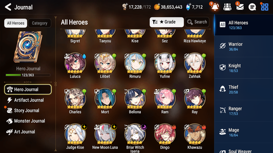 [GLOBAL] Epic 7 Seven 3ML New Moon Luna Briar Witch Iseria Judge Kise Rimuru + ML pulls + 20 Speed + Name Starter Account-Mobile Games Starter