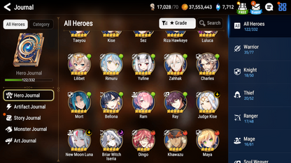 [GLOBAL] Epic 7 Seven 3ML New Moon Luna Briar Witch Iseria Judge Kise Rimuru + ML pulls +Name Starter Account-Mobile Games Starter