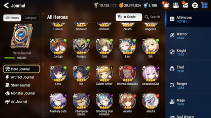 [GLOBAL] Epic 7 Seven 3ML New Moon Luna Conqueror Lilias Belian + ML pulls + 20 Speed + Name Starter Account-Mobile Games Starter