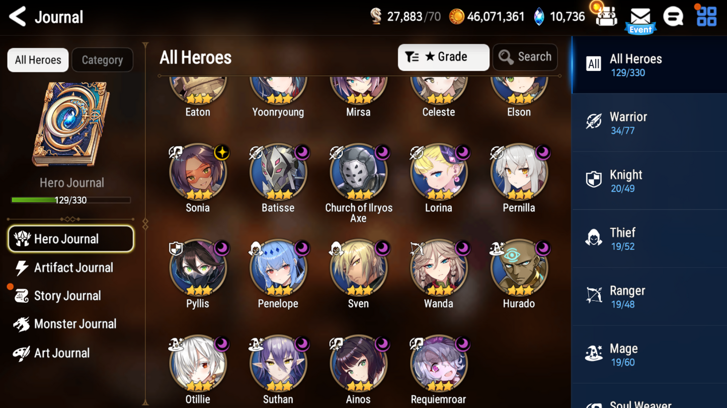 [GLOBAL] Epic 7 Seven 3ML New Moon Luna Lone Crescent Bellona Belian Rem +10k Gems +34 ML pulls Starter Account-Mobile Games Starter