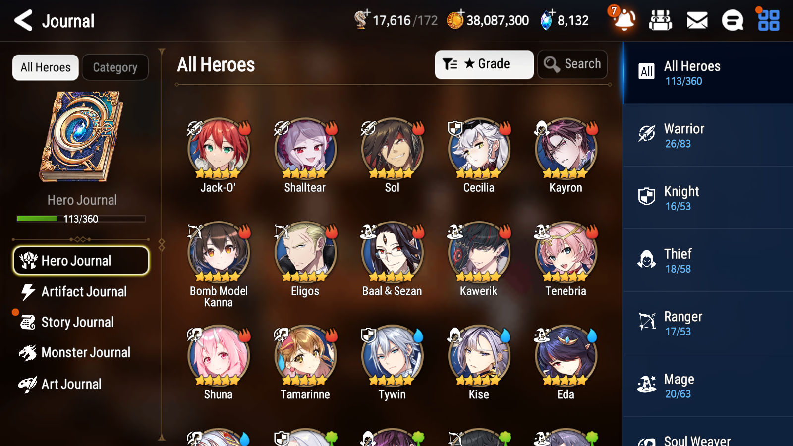 [GLOBAL] Epic 7 Seven 3ML New Moon Luna Sea Phantom Politis Operator Sigret Shalltear Jack+ 40ML pulls +20 Speed +Name Starter Account-Mobile Games Starter