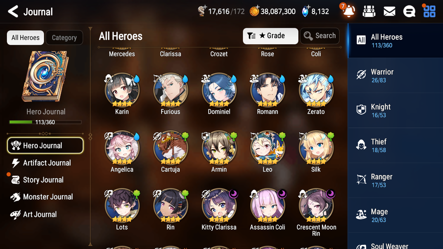 [GLOBAL] Epic 7 Seven 3ML New Moon Luna Sea Phantom Politis Operator Sigret Shalltear Jack+ 40ML pulls +20 Speed +Name Starter Account-Mobile Games Starter