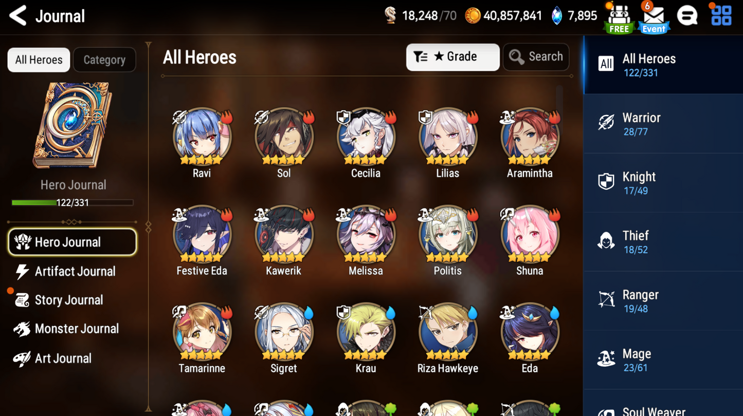 [Global] Epic 7 Seven 3ML New Moon Luna Specter Tenebria Fairytale Tenebria Operator Sigret + ML pulls + Name Starter Account-Mobile Games Starter